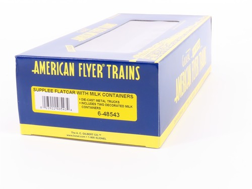 S American Flyer 6-48543 Supplee-Willis-Jones Flat Car #48543 w/ Milk Containers - Imagen 10 de 10