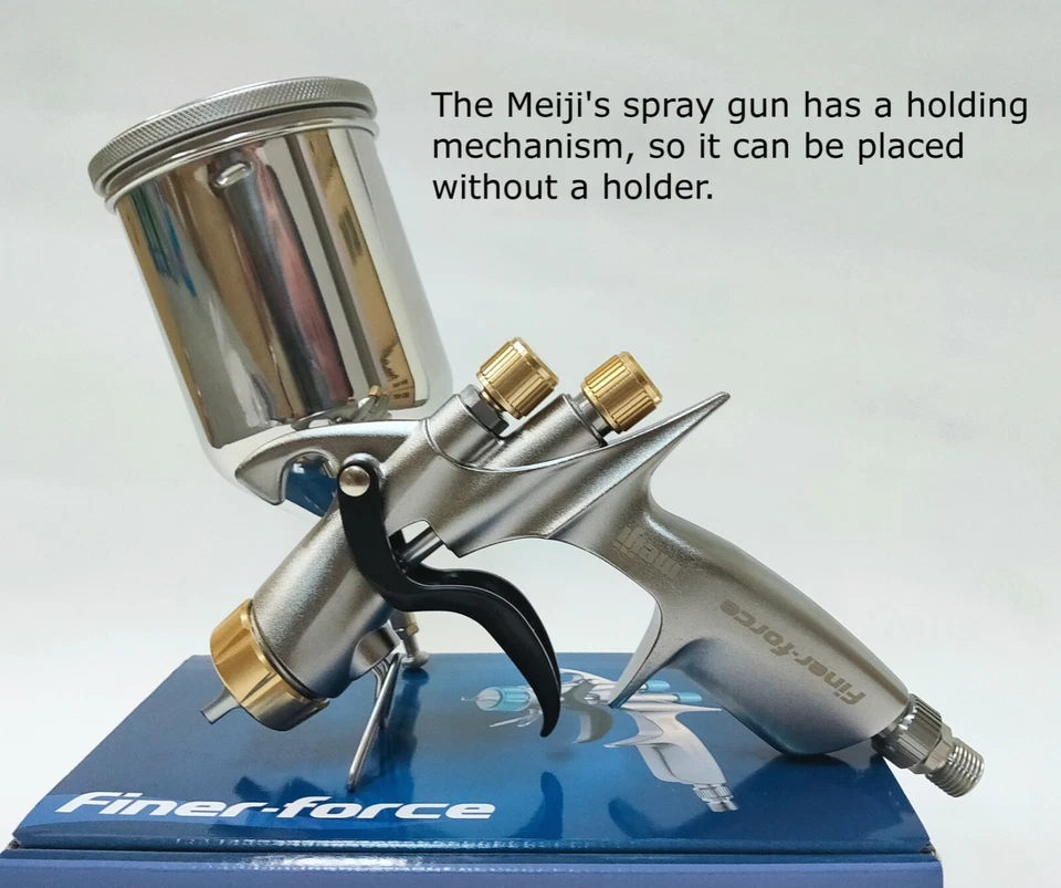 Meiji FINER FORCE R 1.4mm Side cup Spray Gun for Base color Metallic with cup - Image 2 of 4