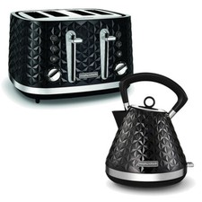 Morphy Richards Vector Pyramid Kettle & 4 Slice Toaster in Black