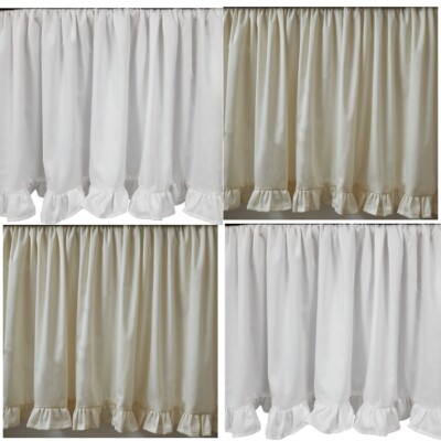3 Side Bottom Ruffled Gathered Bed Skirt - Solid 650 TC Cotton Open Corner-