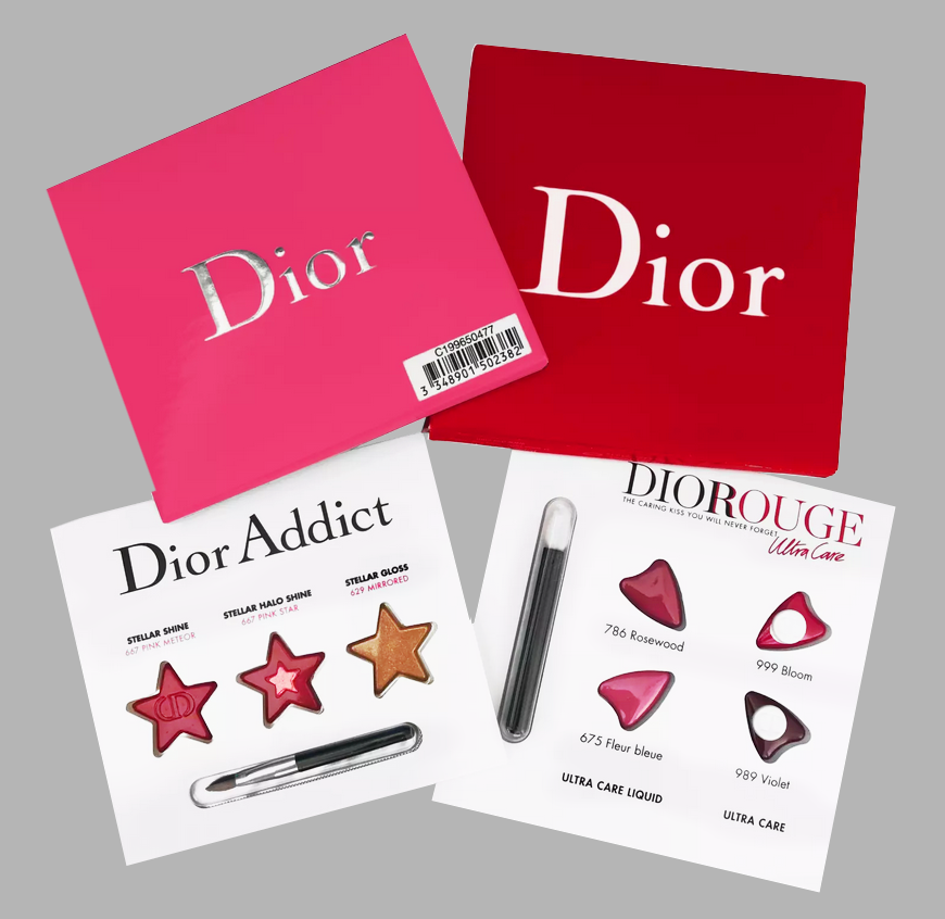 Dior Rouge Flirt Dior Addict Stellar Halo Shine Bubble Cards (2