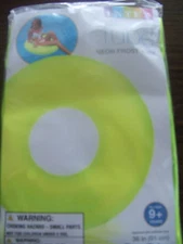 INFLATABLE Swimming Pool NEON FROST YELLOW TUBE RING 36" NEW