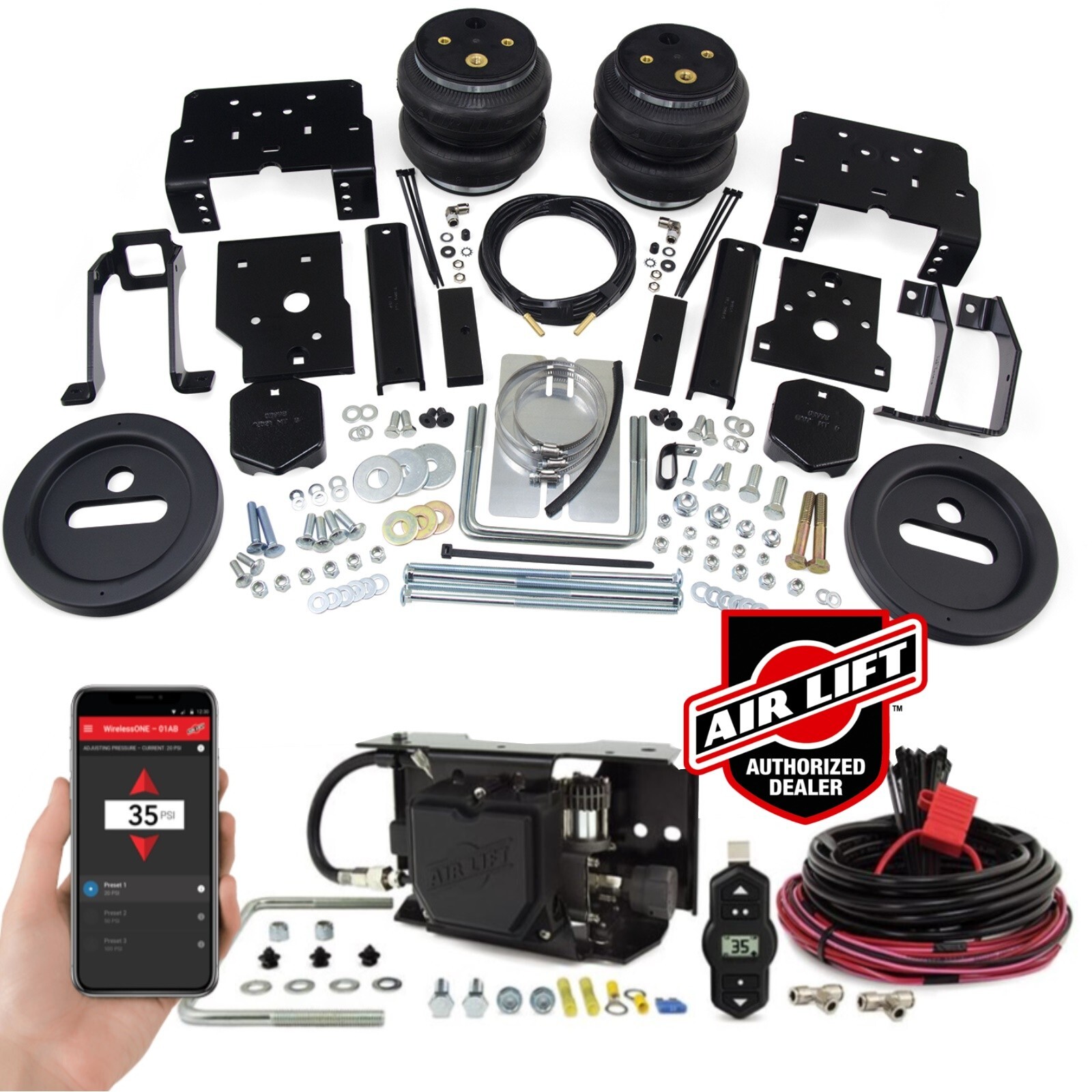 Air Lift LoadLifter 7500XL Bags Air Wireless Com for 1116 Ford F250