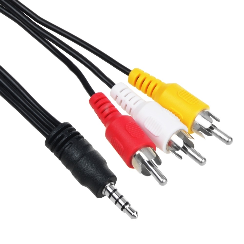 3.5mm to 3 RCA AV A/V TV Video Cable Cord For Panasonic Video
