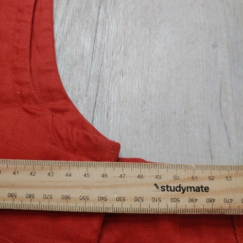 Couleurs D'ete Boho Maxi Dress Zip Back Drape Vintage Linen Rust Red Size 40 - Picture 10 of 11