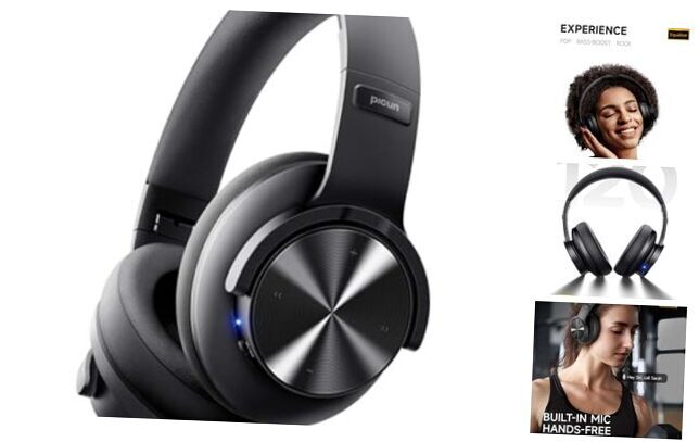 B8 Wireless Bluetooth Headphones with 120H Long Battery Life in Black