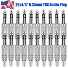 20 Pack 1/4" Male Stereo Audio Cable Jack Connector plugs  For TRS Audio USA NEW