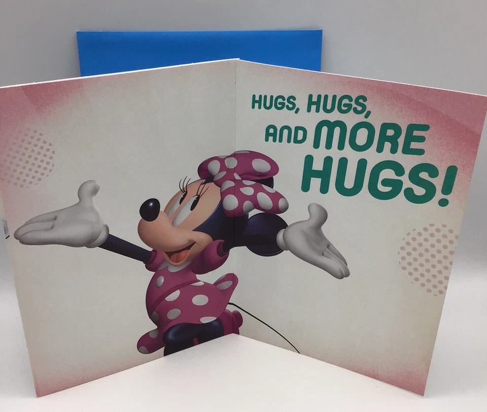 Hallmark Father's Day Card GRANDPA FROM GIRL Minnie Mouse  5" x 7" BIG HUGS - Image 2 of 2
