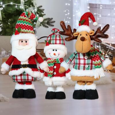 Weihnachtsdeko Plüsch Figur ausziehbare Beine für Schreibtisch Fenster Tisch