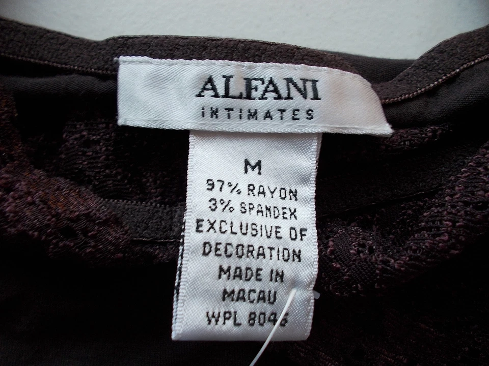 NEW Alfani Intimates Chocolate Brown Lace Cami Camisole Size Medium - Image 3 of 4