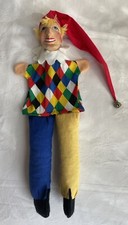 VTG Handmade Carved Jester Hand Puppet Handpa...