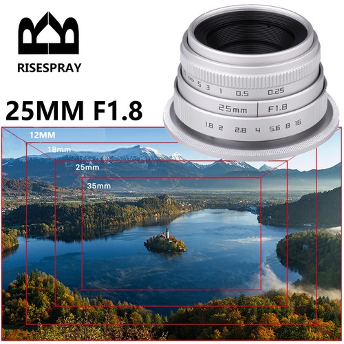 RISESPRAY 25mm F1.8 CCTV C mount Lens APS-C For Micro Four Thirds M4/3 4/3 Camer - Picture 19 of 23