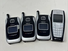 Lot Of 4 Vintage Nokia Flip Phones Untested Selling AS IS for Parts Movie Props