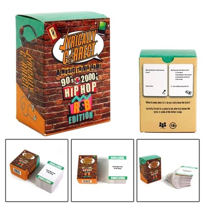 90s Hip Hop R&B Music Trivia Card Game Lyrically Correct Party Game for Friends