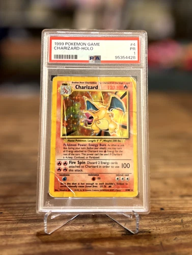 Vintage 1999 Pokemon Base Set Charizard Holo #4 PSA 1