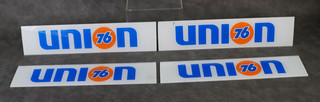 4 Union 76 Gas Plexiglass Advertising Sign 14.75" X 3.25" #SS1