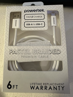 #ad #ad POWERTEK Liquipel Braided USB to USB C Cable White 6ft $9.99