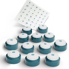 FluentPet Talking Buttons Set of 12 Recordable Dog/Cat Buttons w/ Batteries