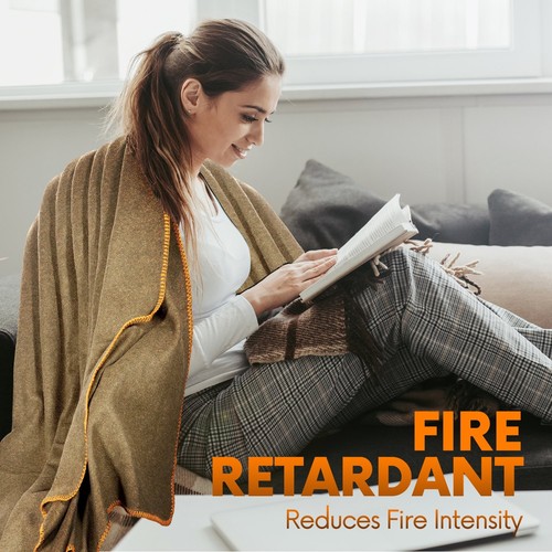 Bulk Military Wool Blanket 62X80,66X90 Fire Retardant for Emergency 3.25/3.50 LB - Picture 19 of 57