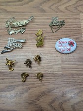 Mixed Lot Religious Vintage Brooch Pins Jesus Brooch Guardian angels