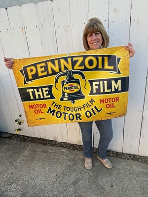 #ad #ad Great Pennzoil Banner reproduction 1930s era for Gas Guys decor Wall hanging $39.00