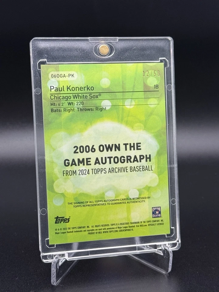 2024 Topps Archives 2006 Own the Game Gold Foilboard 12/50 Paul Konerko Auto 🔥 - Image 2 of 3