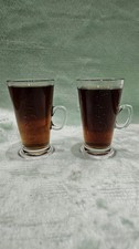 2 x Costa Coffee Latte Hot Chocolate Tall Glass Costa Embossed Logo Pair