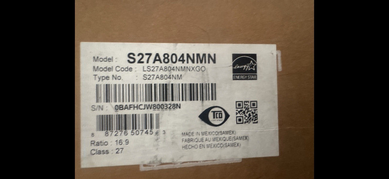 BRAND NEW Samsung S27A804NMN 27" 16:9 Monitor, Model S27A804NMN, 