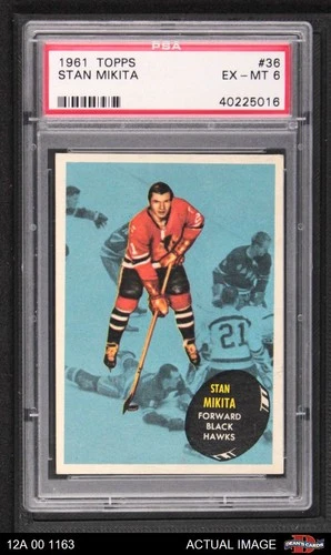 1961 Topps #36 Stan Mikita Blackhawks HOF PSA 6 - EX/MT