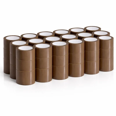 36 Rouleaux Ruban D 'em Ballage 48mm X 66m Adhésif Marron Paquet-Bande Carton - Photo 1/4