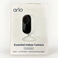Arlo Essential Indoor 2nd Gen Wired Security Camera White - New