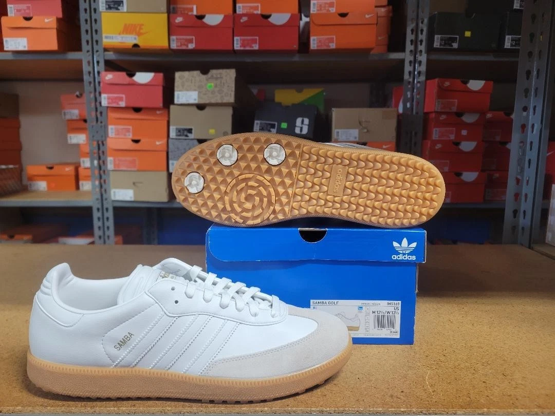 Adidas Samba Spikeless Golf Crystal White Gum for sale | eBay