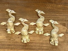 Vtg. Brass Koi Fish Hooks Set Of 4 Hall Mack Sea Theme