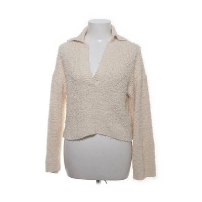 Nelly, Fleecepullover, Größe: XS, Structure Collar Knit Sweater, Beige #Rb8
