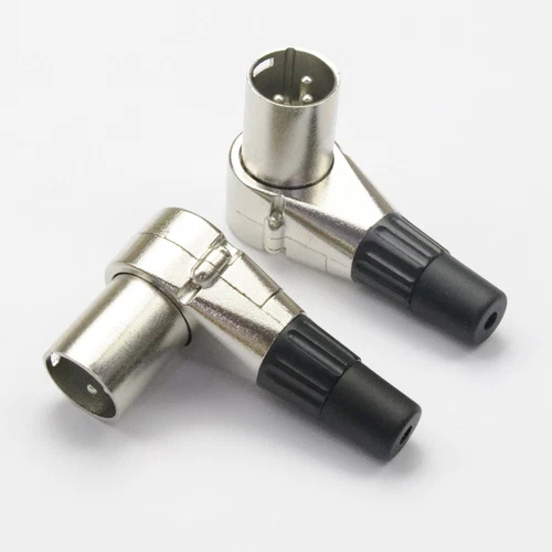 2x Adjustable Right Angle 3 Pin XLR Male Connectors Pro Audio 7 Position Plugs - Picture 7 of 7