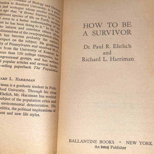 How to be a Survivor: A Plan to Save Spaceship Earth 1971 PB 1st Ed Good - Picture 5 of 10