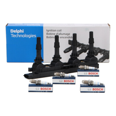 DELPHI Zündspule 4x BOSCH Zündkerze für OPEL ASTRA G VECTRA B C ZAFIRA A 1.8 16V