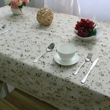 Cotton Linen Tablecloth Lace Dandelion Pattern Rectangular Table Cloth Cover