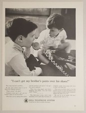 1963 Print Ad Bell Telephone System Two Boys Talk on Phone
