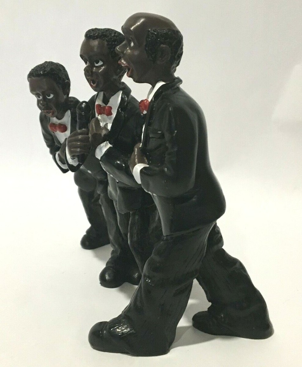 African American 3 Jazz Musician Singers Black Figurine 5.5