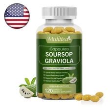 Soursop Graviola Capsules Leaf&Fruit Extract 120Capsules High Potency 1000mg