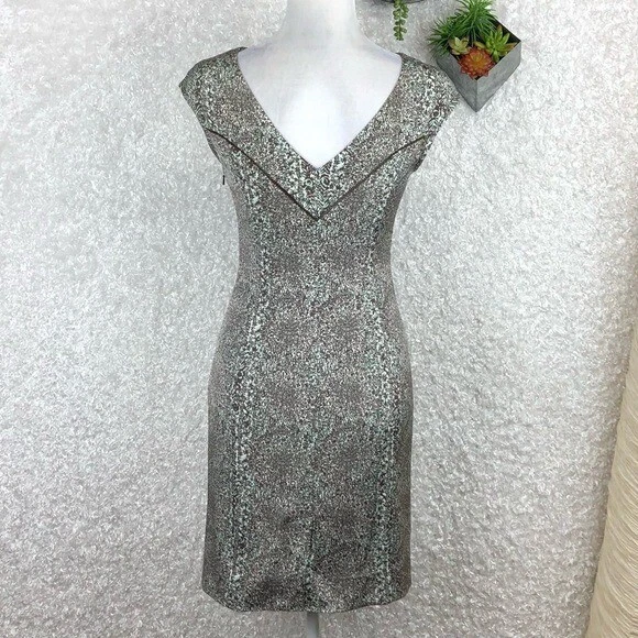 Abito Tory Burch Carter geometrico stampa floreale cappuccio manica tubino taglia 0