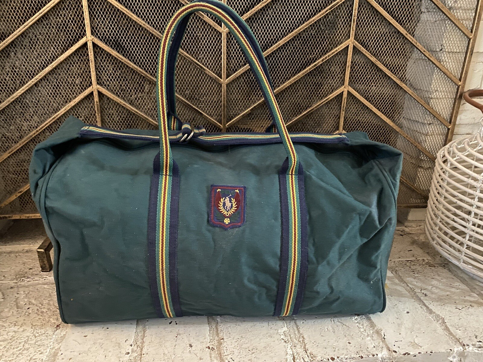 Vintage 80’s Polo Ralph Lauren UniCrest Large Green Duffle Bag eBay