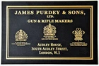 PRESENTATION CUSTOM CASE TRADE LABEL for JAMES PURDEY & SONS SHOTGUN GUN RIFLE
