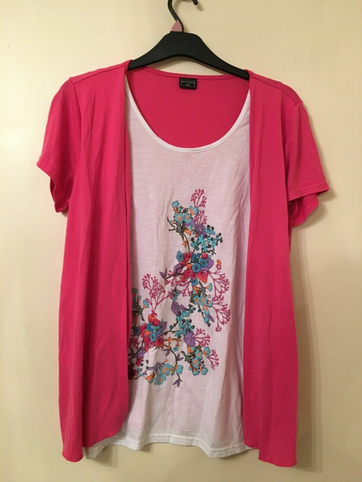 Pink Blouse Top In Cardigan Style 