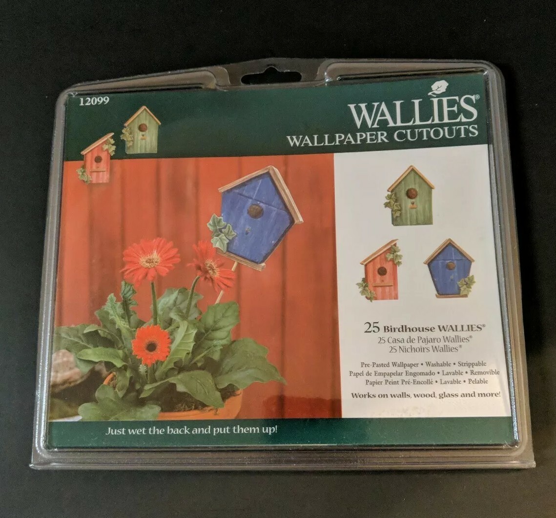 Garden Birdhouse 25 New Wallies Red Blue Green Houses Birds Border Deco Crafts 