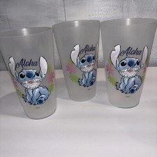 Lilo Stitch Aloha Disney Drink Cups 7 Inch hard plastic Lot New set of 3