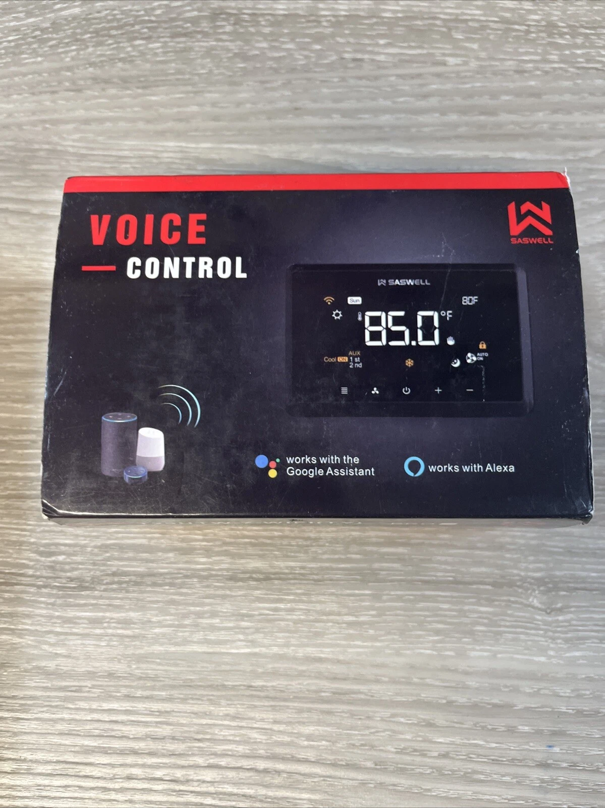 SASWELL T29UTW-7-WIFI TOUCHSCREEN SMART HOME THERMOSTAT; WORKS WITH ALEXA & GOO