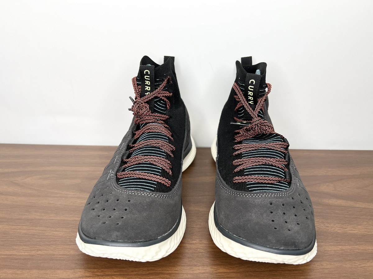 Under Armour Curry 4 Flotro Mod Gray Mens Size 14 Basketball Shoes Sneakers NEW Size 7.5 - Under Armour Curry 4 FloTro Mid Jet Grey for sale  main image 4