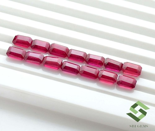 6x4 mm Natural Ruby Octagon Cut Lot 05 Pcs 4.71 CTS Faceted Loose Gemstones GF - Picture 3 of 8